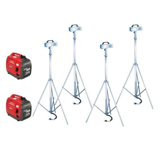 Kit No.9 and No.10- Two Honda 2000i's and Four FCA600-S75 tripods 750 watt