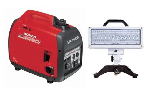 Portable LED ground light and generator combo (Honda eu2000i & Spectra LED ground light)